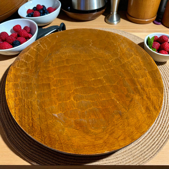 Vintage Pottery Barn Twilight Reclaimed Wood Platter Iron Stand Rustic Farmhouse - Picture 2 of 7